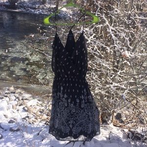 black and white midi dress